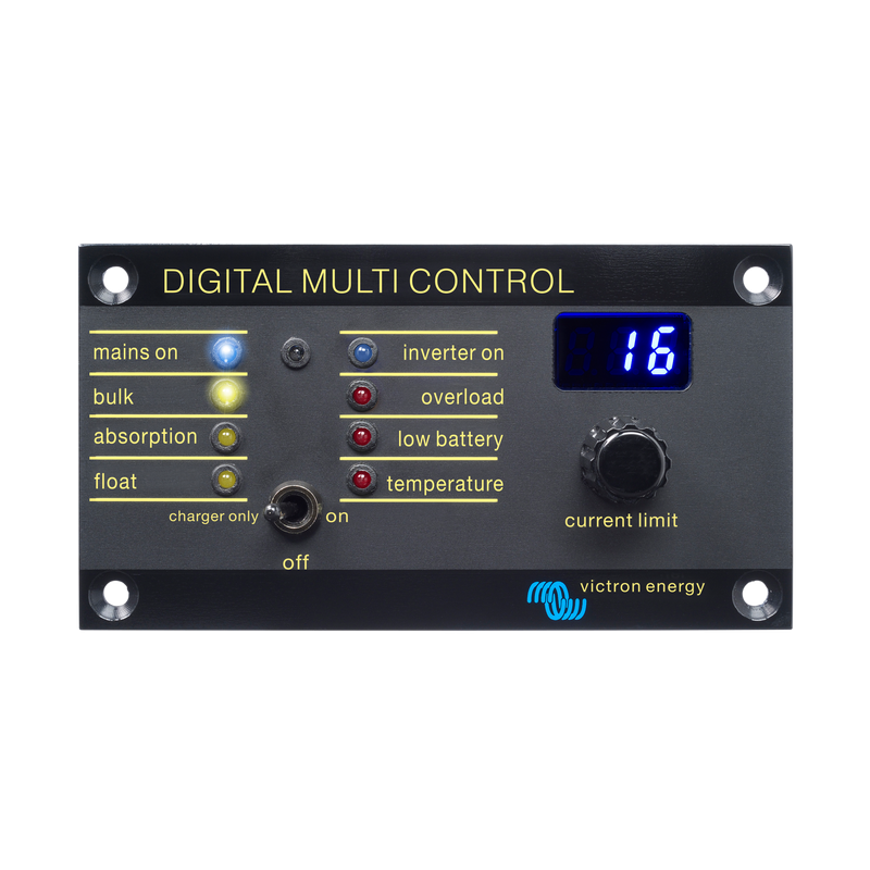Digital Multi Control 200/200A. Kontrollpanel för Multi och Quattro. Svart metall.